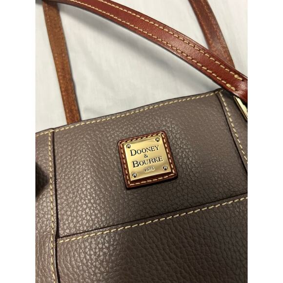 Dooney & Bourke Pebble Grain Gray Brown Leather Tote Purse GS - Picture 5 of 9